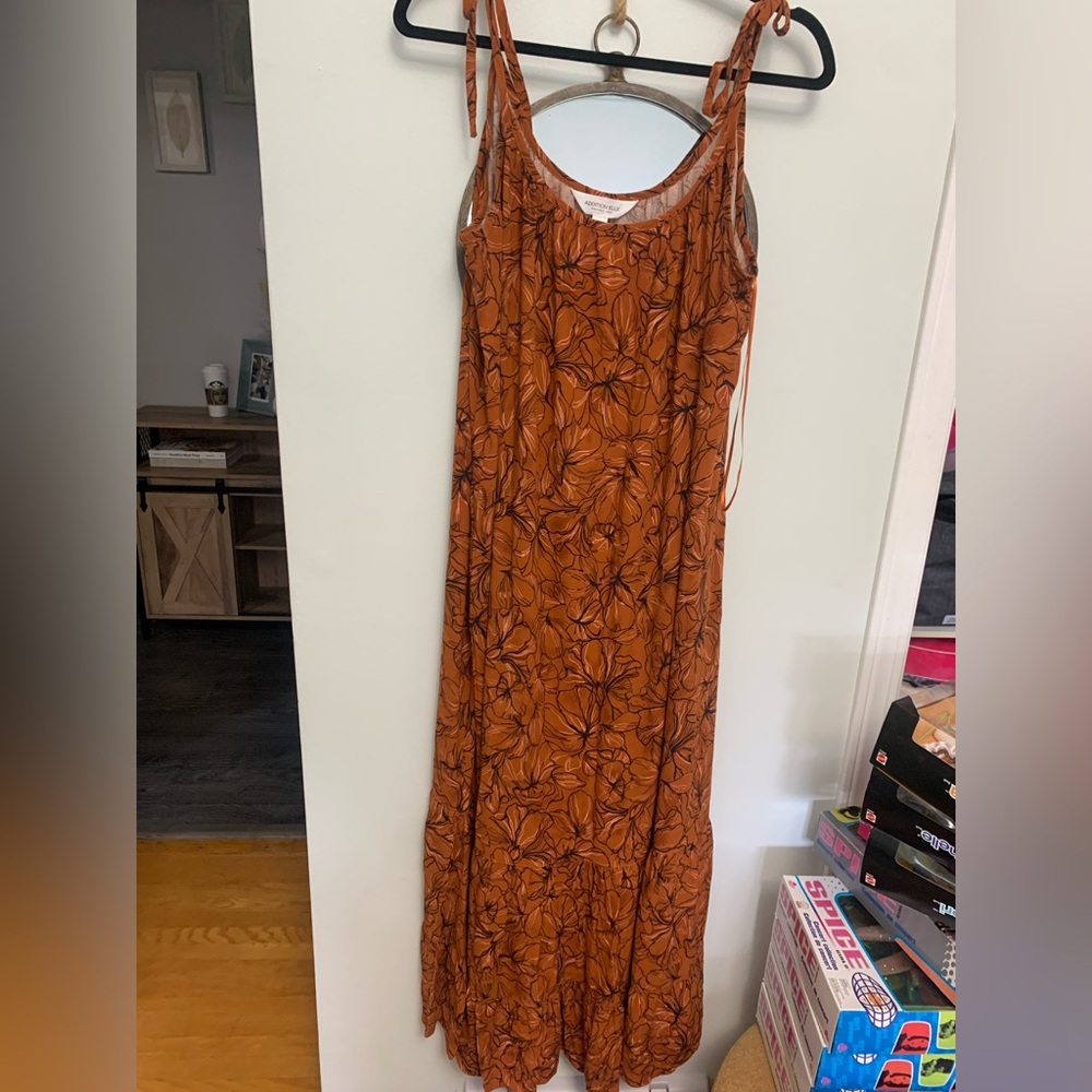 Addition Elle Rust Floral Maxi Dress